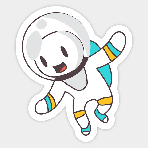 Cute Spaceman Ghost Sticker by Urban_Vintage